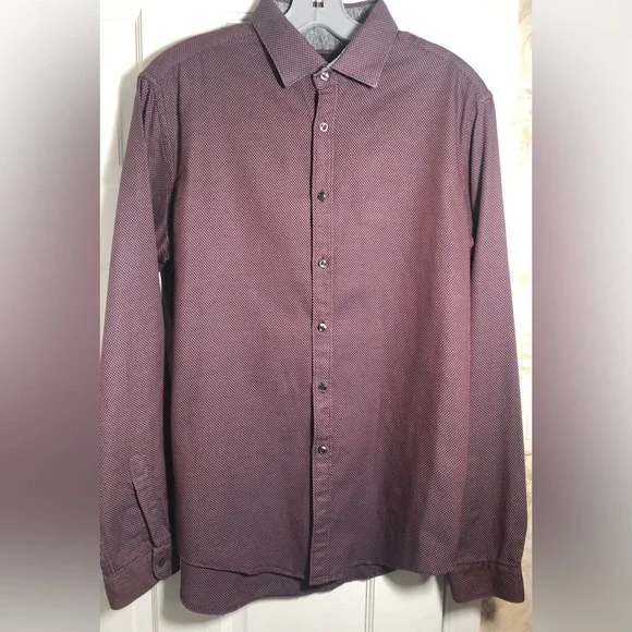zara slim fit dress shirt Zara Mens Large Slim Fit Shirt Black Floral Button up Y2K Indie Retro